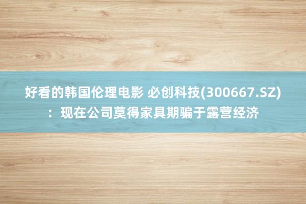 好看的韩国伦理电影 必创科技(300667.SZ)：现在公司莫得家具期骗于露营经济