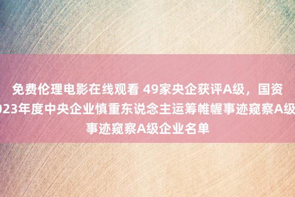 免费伦理电影在线观看 49家央企获评A级，国资委公布2023年度中央企业慎重东说念主运筹帷幄事迹窥察A级企业名单