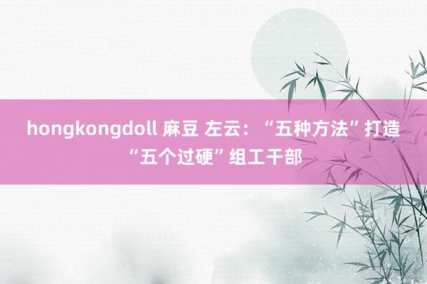 hongkongdoll 麻豆 左云：“五种方法”打造“五个过硬”组工干部