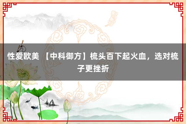 性爱欧美 【中科御方】梳头百下起火血，选对梳子更挫折