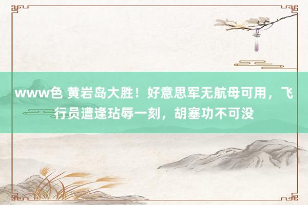 www色 黄岩岛大胜！好意思军无航母可用，飞行员遭逢玷辱一刻，胡塞功不可没