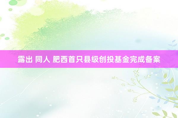 露出 同人 肥西首只县级创投基金完成备案