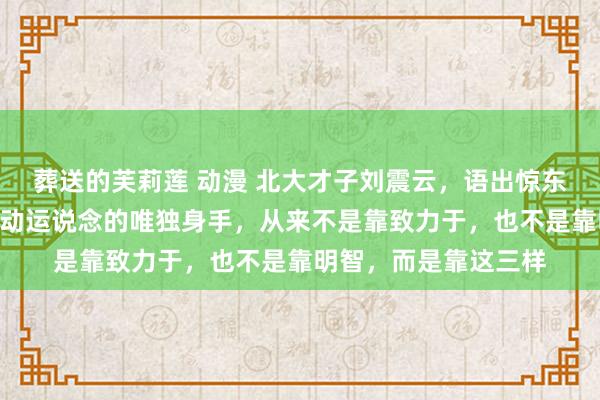 葬送的芙莉莲 动漫 北大才子刘震云,语出惊东说念主,他说:“更动运说念的唯独身手,从来不是靠致力于,也不是靠明智,而是靠这三样