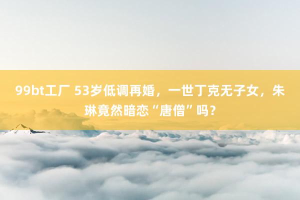 99bt工厂 53岁低调再婚，一世丁克无子女，朱琳竟然暗恋“唐僧”吗？